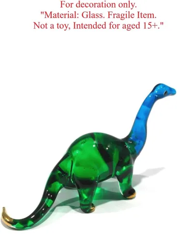 Miniatura 8 de Mini arte de vidrio soplado hecho a mano de 2.5 pulgadas, figura jurásica de dinosaurio brontosaurio, cosas geniales, animales en miniatura
