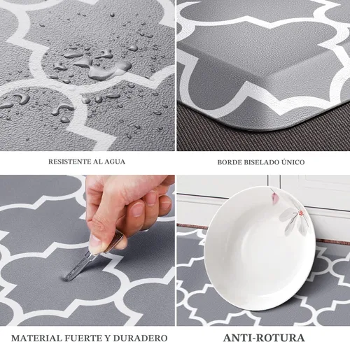 Miniatura 4 de WISELIFE Tapete de cocina acolchado antifatiga, 17.3 x 28 pulgadas, antideslizante, resistente, de PVC, ergonómico, impermeable, cómodo