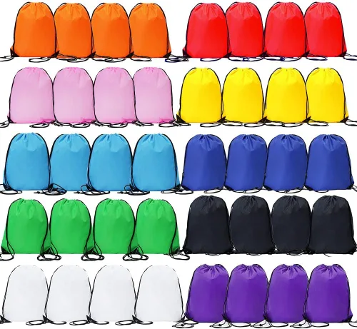 CODOBON Mochila con cordón a granel Draw String Bags Cinch Bolsa de poliéster para deporte de gimnasio, 10 colores, Mochilas Tradicionales