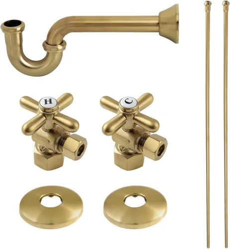 Kingston Brass KPK107P Trimscape Kit de suministro de fontanería combinado, latón cepillado Cobrizo cepillado