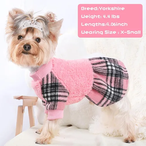 Miniatura 4 de Suéter para perros pequeños, ropa para cachorros, para perros pequeños, hembras y machos, vestido de suéter de invierno para perro, trajes para Rosa