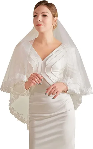 Miniatura 4 de Velo corto de boda con peine, accesorios de despedida de soltera, velo de novia, velos de tul para decoración de novias