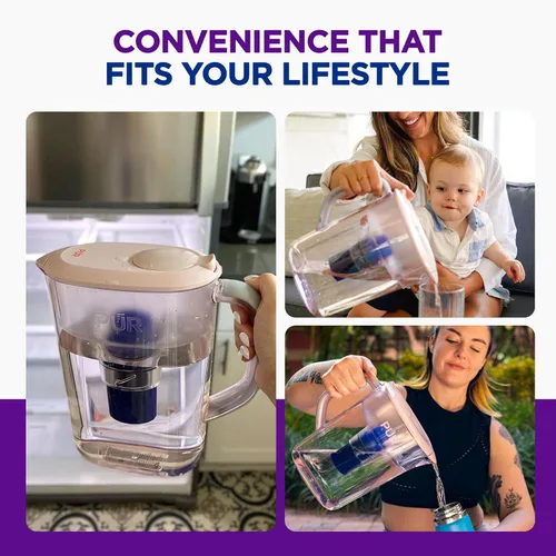Miniatura 6 de PUR Jarra de Agua de 7 Tazas, 1 Filtro Genuino, Más Limpia, Agua de Excelente Sabor, Apta para Lavavajillas, Potente, Filtración Más Rápida, Diseño