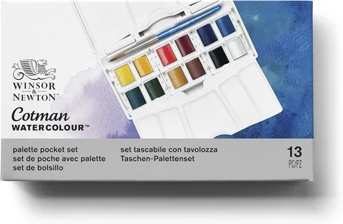 Miniatura 4 de Winsor & Newton 390373 - Cotman Pocket Plus - Juego de 12 medias pastillas de acuarela