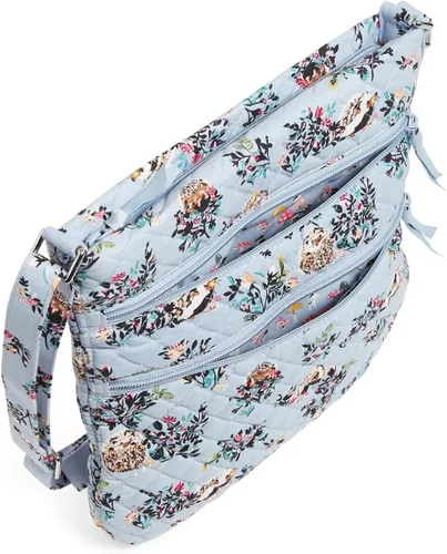 Miniatura 4 de Vera Bradley Bolso bandolera de algodón con triple cremallera para mujer
