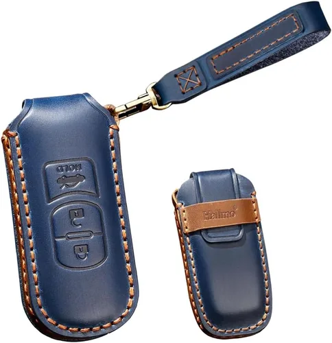 Miniatura 7 de Funda de cuero para llave de coche para Mazda CX-3 CX-4 CX-5 CX-7 Llavero Smart Remote Key Case Protector 2/3 Botones, 2 Botón-negro