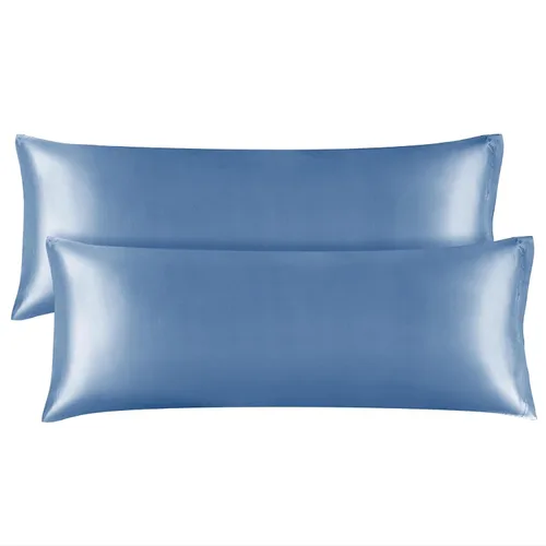 Miniatura 33 de Bedelite Funda de almohada de satén para el cuerpo, súper suave y refrescante, para el cabello y la piel, transpirable, sedosa y larga, 20 x 54 Rosa