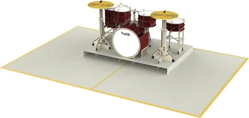 Miniatura 4 de PopLife Kit de batería 3D Pop Up Card – Tarjeta de cumpleaños de músico, fiesta de jubilación, día del padre, regalo de banda de rock, graduación