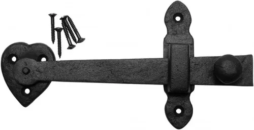 Miniatura 11 de Renovators Supply Manufacturing Cerradura de puerta de hierro forjado negro de 6.5 pulgadas con herrajes de montaje