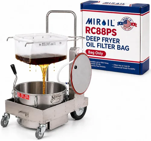 MirOil RC88PS - Bolsa de filtro para freidora solamente, parte 12855, serie EZ Flow, para cargas pesadas de migas, adecuada para capacidad de aceite