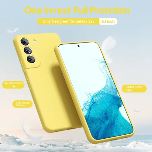 Miniatura 3 de Oakxco Funda para teléfono Samsung Galaxy S22 con agarre de silicona líquida, linda delgada fina suave de goma TPU cubierta de gel lisa suave