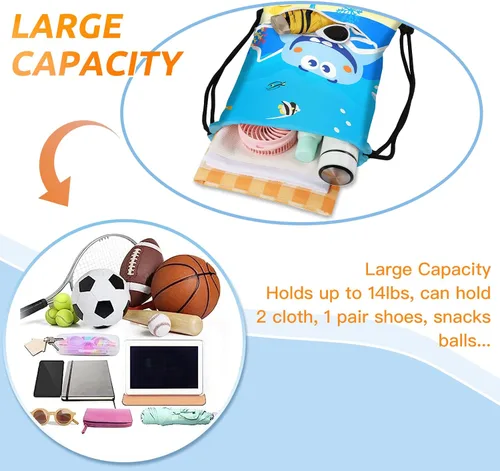 Miniatura 3 de Mochila con cordón bolsa de cuerda, Big Shark, Classic