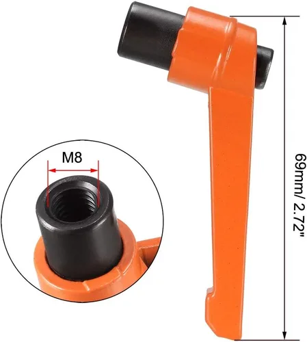 Miniatura 2 de uxcell® M8 manija ajustable palanca de sujeción botón trinquete hembra roscado perno 3 piezas