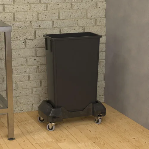 Miniatura 3 de Bote de basura Slim Jim negro de 23 galones con carrito
