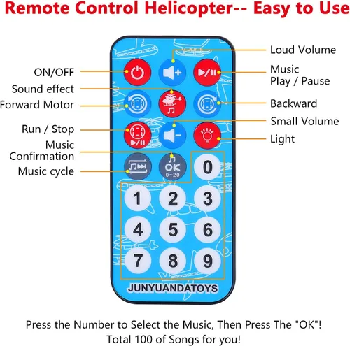 Miniatura 3 de ele ELEOPTION Avión de Juguete con Control Remoto por Infrarrojos Juguetes de Helicóptero con Luces y Música Juguetes de Aeroplano para Niños