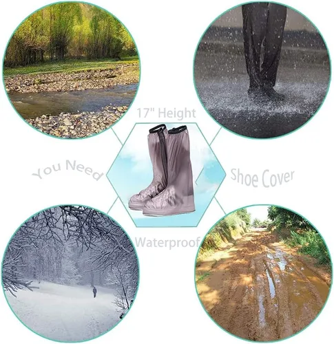 Miniatura 3 de Funda impermeable para botas, repetible y duradera, anti-esquí, protector de pierna de 17 pulgadas, protector de pierna de alta portátil, transporte