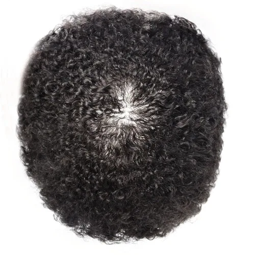 Miniatura 5 de LYRICAL HAIR Unidades de cabello para hombres negros, piel fina, afro, tupé, rizado, afroestadounidense, piezas de cabello humano 360, sistemas