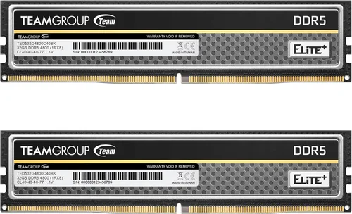 Miniatura 8 de TEAMGROUP Elite Plus DDR5 32 GB (2 x 16 GB) 6400 MHz PC5-51200 CL52 sin búfer sin ECC 1.1V UDIMM 288 pines Módulo de memoria de escritorio Ram Canal
