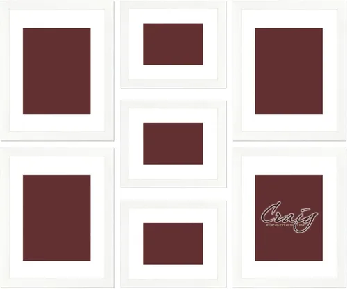 Miniatura 11 de Craig Frames, juego de 7 portarretratos de madera compuesta para colgar en pared. Portaretratos con fondo blanco