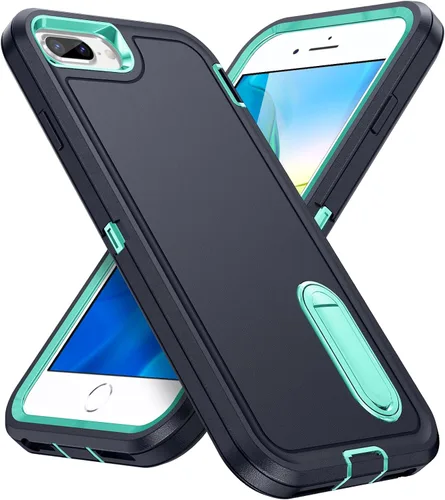 Miniatura 14 de IDweel Funda para iPhone 8 Plus/7 Plus/6S Plus/6 Plus con soporte, protección resistente, a prueba de golpes, arañazos, ajuste delgado, negro