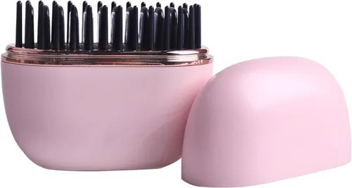 Mini alisador de pelo, cepillo portátil inalámbrico recargable, control de temperatura de 3 velocidades, mini alisador de pelo para mujeres, idea