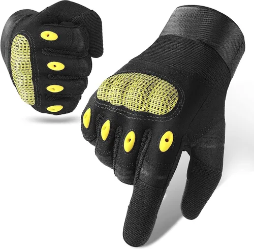 Miniatura 17 de Cierto Guantes de motocicleta para hombres y mujeres: guantes tácticos para pantalla táctil con dedo completo, nudillos duros transpirables y muñeca