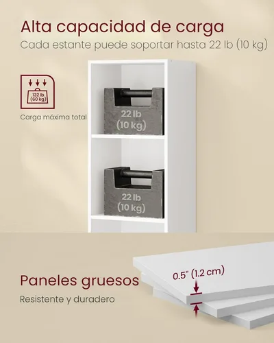 Miniatura 7 de VASAGLE Colección Custos - Estantería, librero de 5 niveles, estante para libros, estante de almacenamiento abierto, 9.4 x 11.9 x 52.8 pulgadas