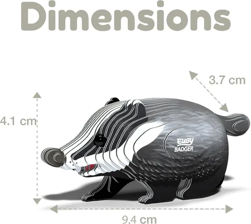 Miniatura 3 de EUGY 094 Badger - Rompecabezas de papel 3D ecológico