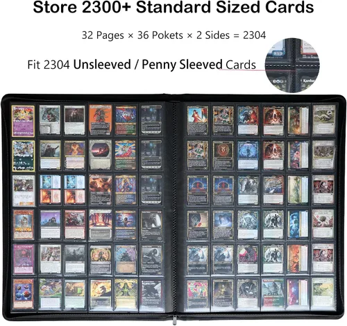 Miniatura 2 de Premium 2300 bolsillos Carpeta para tarjetas, álbum grande de 36 bolsillos con más de 2000 tarjetas sin anillas - Carpeta con carga lateral