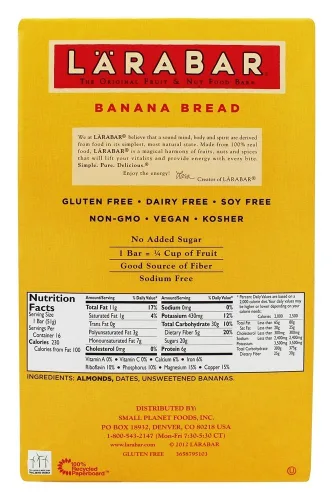 Miniatura 2 de Larabar Barra sin gluten, pan de plátano, barras de 1.6 onzas (16 unidades), barras integrales sin gluten, aperitivos sin lácteos