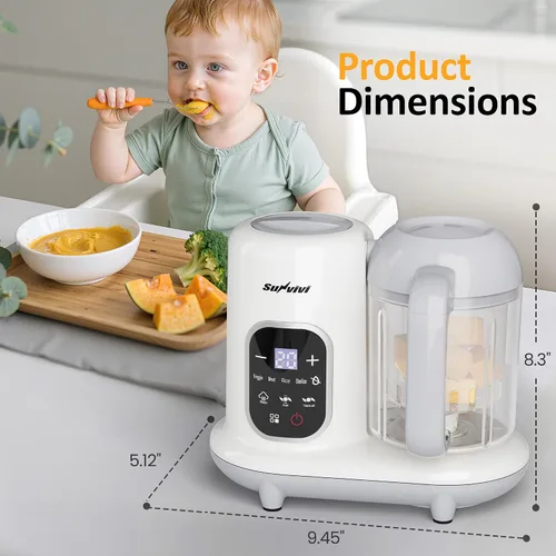 Miniatura 8 de Sunvivi Fabricante de alimentos para bebés: procesador de alimentos para bebés todo en uno con vapor, calefacción, descongelación, licuadora