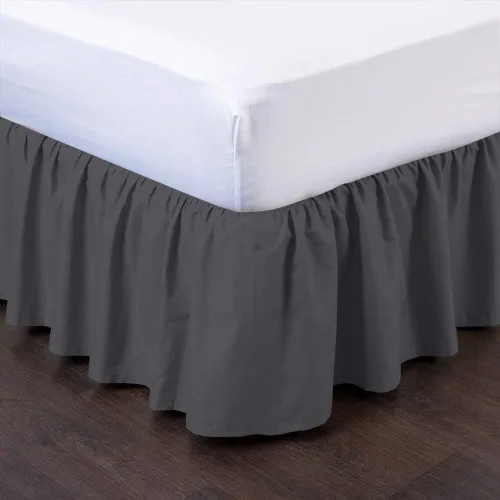 Miniatura 14 de Falda de cama – Falda de cama con volantes (individual, rosa) de 12 pulgadas de caída de polvo con plataforma, tela 100% algodón de 800 hilos, falda