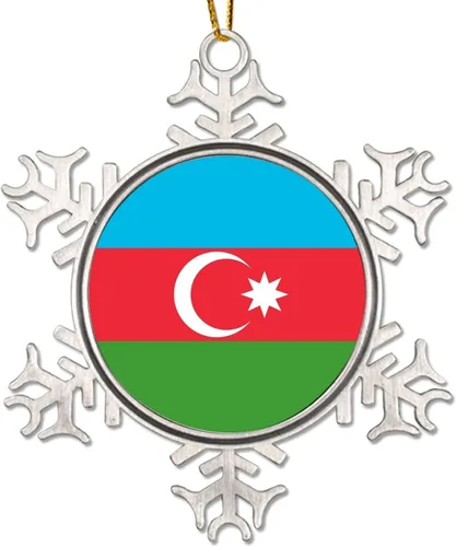 Miniatura 8 de Adorno de decoración de árbol de Argelia, bandera de Argelia, novedad de metal, copo de nieve, adorno de Navidad, bandera nacional, recuerdo
