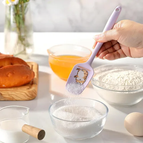 Miniatura 4 de 5 piezas de juego de espátulas de silicona de goma, DQELFA espátulas resistentes al calor de grado alimenticio para uso en la cocina, para cocinar