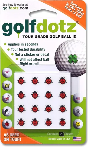 Golfdotz - Marcadores de pelotas de golf novedosos que cumplen con las reglas de la USGA, calcomanías de pelotas de golf para marcar pelotas, no más