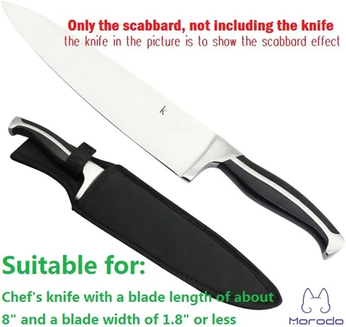 Miniatura 2 de Morodo Funda para cuchillo de chef de 8 pulgadas (nailon negro)