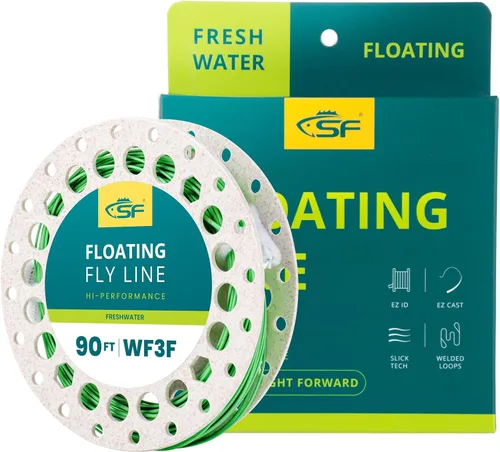 Miniatura 7 de SF Sedal de pesca con mosca con dos bucles soldados, flotante con peso hacia adelante, líneas de mosca WF2 3 4 5 6 7 8 9F multicolor para trucha