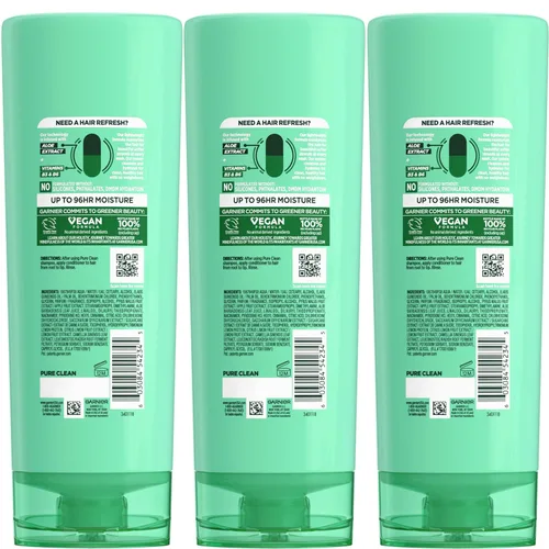 Miniatura 2 de Garnier Fructis Pure Clean - Acondicionador hidratante, 12 onzas líquidas, 3 unidades (el embalaje puede variar)