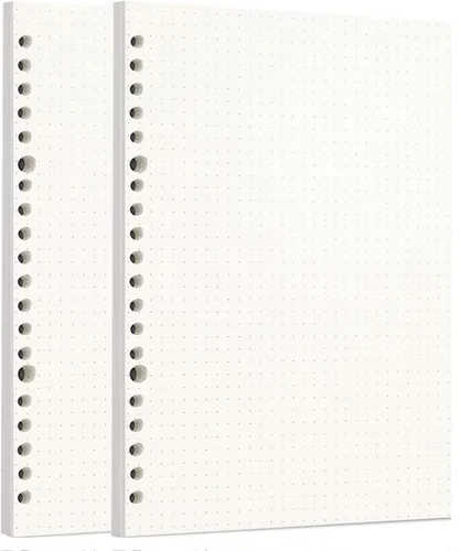 Miniatura 61 de Zelten 1 paquete A5 de 80 hojas/160 páginas 4 en 1 rayado cuadrado punteado en blanco hojas sueltas perforadas papel de repuesto de papel
