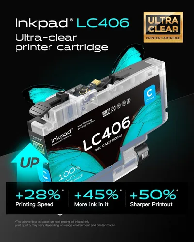 Miniatura 7 de Cartuchos de tinta compatibles LC406 LC406XL de repuesto para Brother LC406 XL LC 406 Cartucho de tinta compatible con impresoras MFC-J4335DW