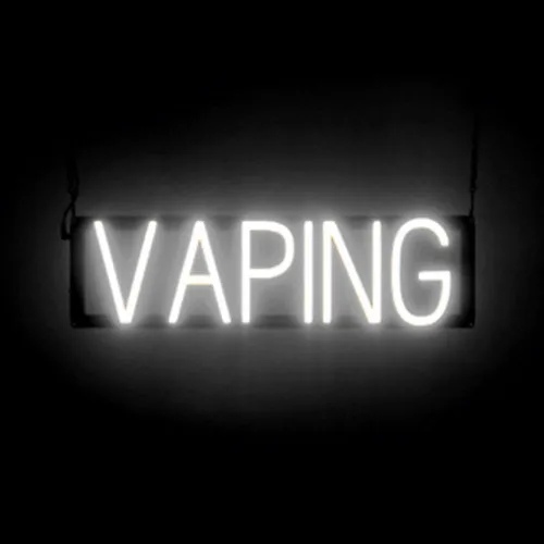 Miniatura 27 de SpellBrite Cartel E-JUICE Señalización de tienda de humo con aspecto de neón, luces LED azules 22.3 x 6.3 pulgadas