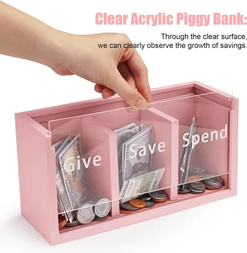 Miniatura 4 de Hucha para niños, hucha de ahorro de dinero para niños, caja de ahorro de dinero para niños y niñas, caja segura para ahorrar dinero, enseña a