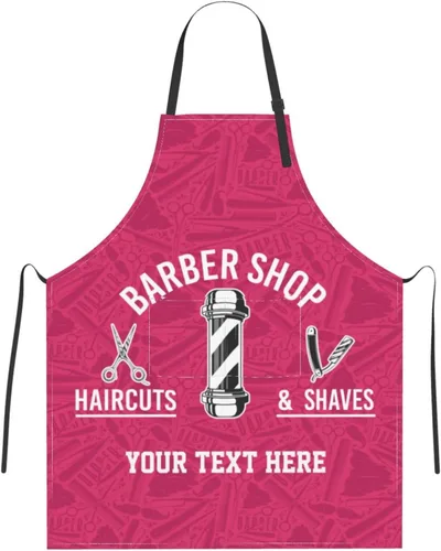 Miniatura 18 de Delantal de barbería personalizado para hombres y mujeres, delantal de texto personalizado con bolsillos, delantal ajustable personalizado