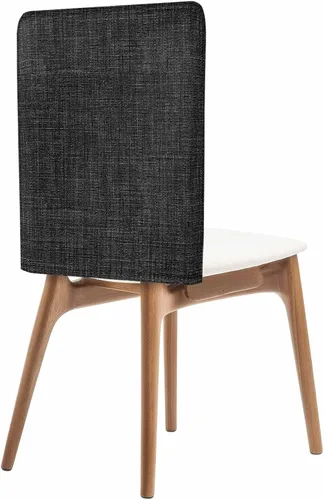 Miniatura 13 de Paquete de 4 fundas de lino beige para sillas de comedor, color liso puro, lavable, extraíble, fundas para sillas de respaldo, funda de respaldo