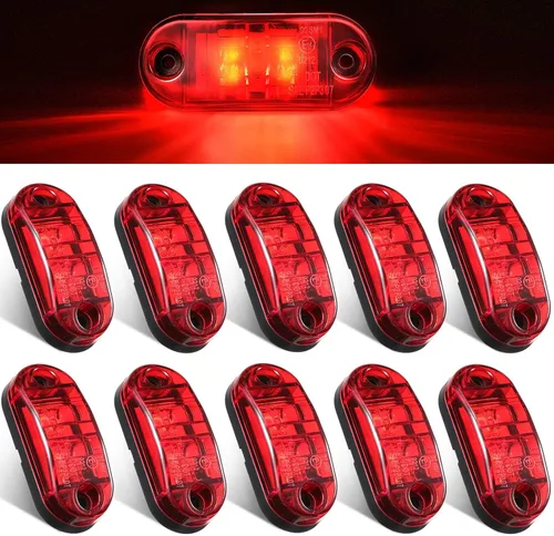 Tallew 10 luces LED de remolque de 2.5 pulgadas, 2 diodos, impermeables, para remolque, marcador lateral, señal ovalada, luces de circulación para