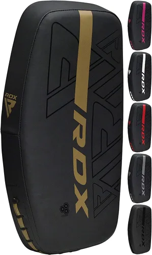 Miniatura 10 de RDX Almohadillas Tailandesas Curvas Kickboxing Muay Thai con Mango de Agarre Sólido, Cuero de Piel Maya KARA Escudo de Golpes para Rodillas, Codos