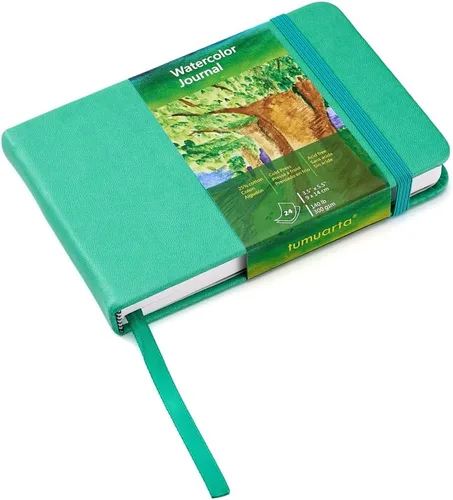 Miniatura 10 de tumuarta Cuaderno de Acuarela, 3.5x5.5”, 140 LB, 300 g/m², Papel de Algodón, Prensado en Frío, 24 Hojas, 48 Páginas, Libros de Bocetos de Papel