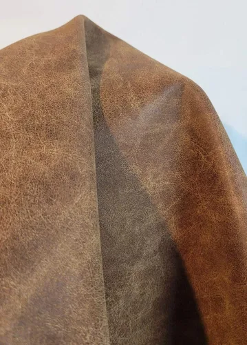 Miniatura 7 de Cuero sintético vegano de imitación color coñac envejecido, 0.9 mm, Madison 1/2 yarda, 18-20 pulgadas de ancho x 54 pulgadas de largo, tapicería