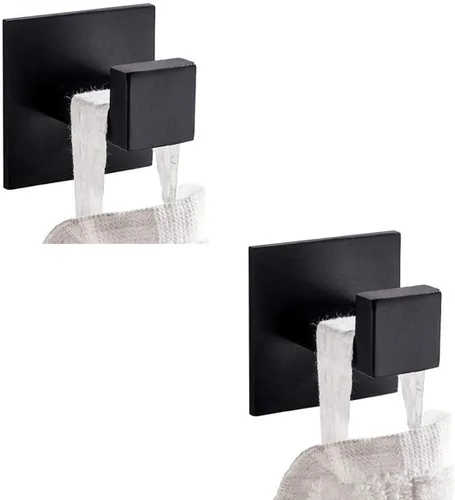 Miniatura 5 de Flybath Ganchos cuadrados para toallas, soporte de gancho para bata, acero inoxidable 304, puerta de baño, cocina, pared, ganchos para colgar Oro