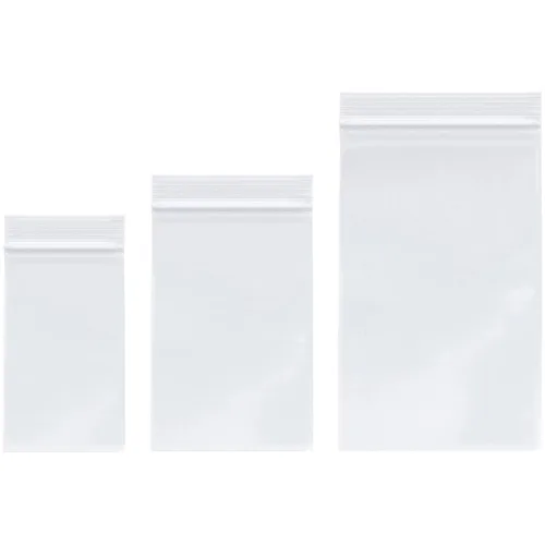 Plymor 3" x 5" (100), 4" x 6" (100), 5" x 8" (100), Paquete Variado de 4 Mil de Grosor, Bolsas de Plástico Resistentes con Cierre de Cremallera